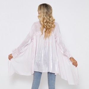 Women Tencel Blouse With A Flounce Round Hem