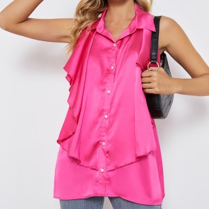 Summer Casual Cotton Sleeveless Blouse Manufacture Wholesale Fashion Women Apparel