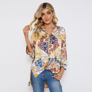 Women Loose Casual Daily Printing Blouse
